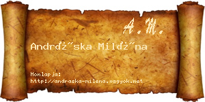 Andráska Miléna névjegykártya